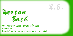 marton both business card